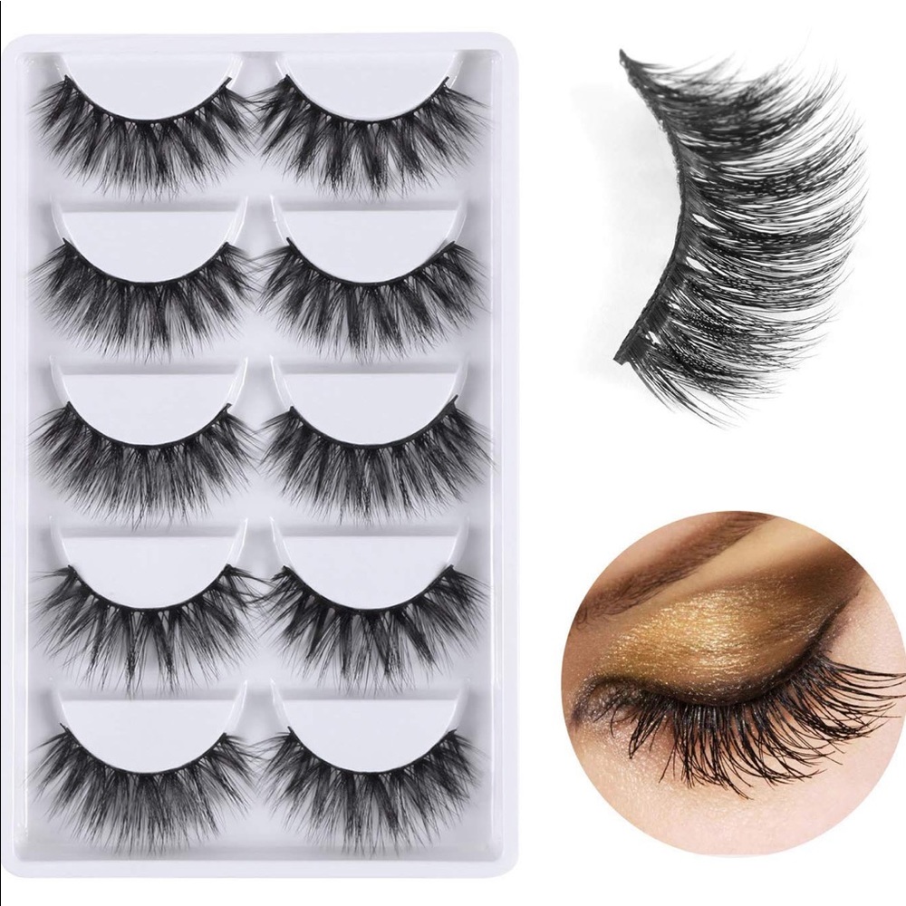 5 pairs 3D Faux Mink Fake Eyelashes Dramatic